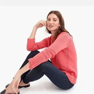 J.CREW Women's 1988 Rollneck™ Sweater In Coral Cotton Size XS